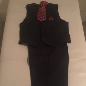 Black pinstripe vest and dressy pants 6/9 months